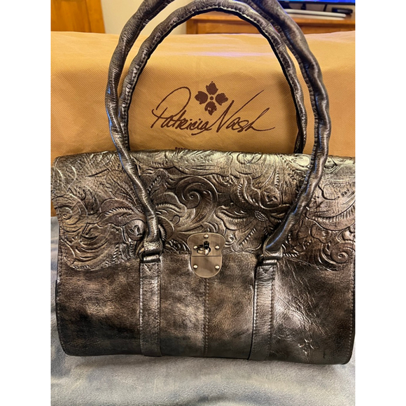 Patricia Nash Handbags - New Patricia Nash Pewter Embossed Leather Satchel
